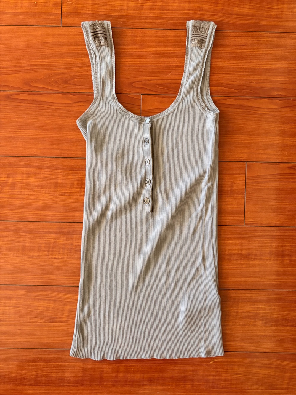 Burberry Ribbed Tank Top in Light Taupe Gray